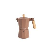 CREATE / THERA MOKA RETRO/Cafetera italiana sin adaptador para inducción moca/Capacidad de 6 tazas, aluminio, 350 ml, válvula de seguridad, apta para gas, cocina eléctrica o vitro