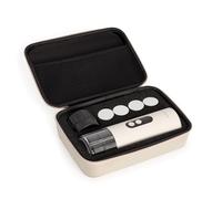 CREATE / THERA MOVE/Cafetera express portátil con funda de transporte para cápsulas y café molido blanco roto/Preparación en frío y en caliente, 15 bar, capacidad de 80ml, 150W