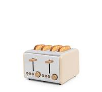 CREATE/TOAST RETRO DOBLE/Tostadora para rebanadas anchas arena/Bandeja recogemigas, 6 niveles de potencia, termostato, descongelación, recalentar, 4 ranuras, 1500W