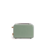 CREATE/TOAST RETRO/Tostadora verde sage / 6 Niveles de potencia, bandeja recogemigas, termostato, descongelación, recalentar, 2 ranuras rebanadas anchas, 850W