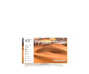 CREATE / TV Color Studio/Televisor Smart TV QLED 4K 43" Arena/Pantalla antirreflejos, Acabado Mate, Control por Voz, Sensor de iluminación, Dolby Atmos, Low Blue Light & Flicker Free, HDMI TM