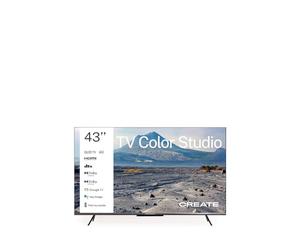 CREATE / TV Color Studio/Televisor Smart TV QLED 4K 43" Negro/Pantalla antirreflejos, Acabado Mate, Control por Voz, Sensor de iluminación, Dolby Atmos, Low Blue Light & Flicker Free, HDMI TM