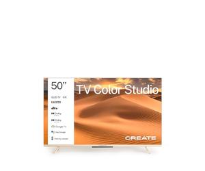 CREATE / TV Color Studio/Televisor Smart TV QLED 4K 50" Arena/Pantalla antirreflejos, Acabado Mate, Control por Voz, Sensor de iluminación, Dolby Atmos, Low Blue Light & Flicker Free, HDMI TM