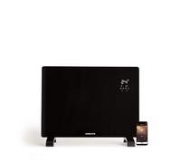 CREATE/WARM CRYSTAL 1500W / Convector eléctrico de cristal con wifi negro/App, sensores de precisión, temporizador, bajo consumo, para en pared o suelo, pantalla LED táctil