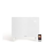 CREATE/WARM CRYSTAL 1500W / Convector eléctrico de cristal con wifi y ruedas blanco/App, sensores de precisión, temporizador, bajo consumo, instalación en pared o suelo, pantalla LED, 1500W