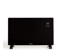 CREATE/WARM CRYSTAL 2000W / Convector eléctrico de cristal con wifi negro/App, pantalla LED táctil, 2 potencias, instalación en pared o suelo, bajo consumo