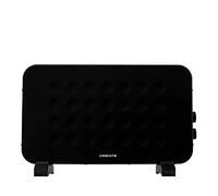 CREATE/WARM HANDY/Convector calefactor eléctrico Negro / 39,5x10x61,5 cm/Función ventilador y aire caliente, ligero, silencioso y bajo consumo, Potencia 2000W