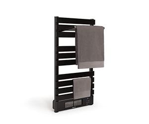 CREATE/WARMTOWEL PRO + ESTANTE/Toallero eléctrico con calefactor y WiFi con estante 3 barras y gancho negro / 101x13x55cm /1500W, 2 potencias, estancias hasta 12m², tecnología PTC