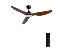 CREATE / WIND BALANCE/Ventilador de techo con luz negro efecto madera oscura con mando / 40W, Silencioso, Ø132 cm, 6 velocidades, función verano-invierno