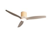 CREATE / WIND CALM CUSTOM RATTAN/Ventilador de techo con luz ratán claro aspas madera natural arena con mando / 40W, Doble luz, Ø132 cm, luz LED 3 temperaturas, función verano-invierno