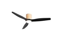 CREATE / WIND CALM CUSTOM RATTAN/Ventilador de techo con luz ratán claro aspas madera natural negro con mando / 40W, Doble luz, Ø132 cm, luz LED 3 temperaturas, función verano-invierno