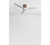 CREATE / WIND CALM CUSTOM RATTAN/Ventilador de techo con luz ratán oscuro aspas madera natural blanco con mando / 40W, Silencioso, Ø132 cm, doble luz, 6 velocidades, luz LED 3 temperaturas