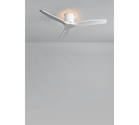 CREATE / WIND CALM CUSTOM RATTAN/Ventilador de techo ratán blanco aspas madera natural blanco con mando / 40W, Silencioso, Ø132 cm, 6 velocidades