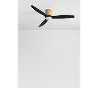 CREATE / WIND CALM CUSTOM WOVEN/Ventilador de techo con luz cuerda ocre aspas negro con mando / 40W, Silencioso, función vernano - invierno, Ø132 cm, luz LED 3 temperaturas