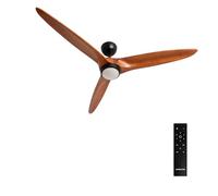 CREATE / WIND CENTURY L/Ventilador de techo con luz negro madera oscura con mando / 40W, programable, Ø152 cm, 6 velocidades, función verano-invierno, luz led 3 temperaturas