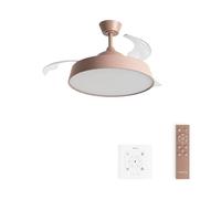 CREATE / WIND CLEAR CONTOUR/Ventilador de techo con luz lino moca con controlador y mando / 40W, Aspas retráctiles, Ø 107 cm, 3 temperaturas de luz, función verano-invierno