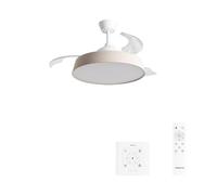 WIND CLEAR CONTOUR - Ventilador De Techo 40 W Silencioso Ø107 Cm Aspas Retráctiles Con Luz LED Controlador De Pared + Mando