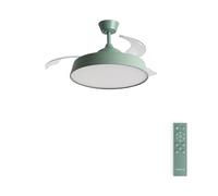 CREATE / WIND CLEAR CONTOUR/Ventilador de techo con luz lino verde sage con mando / 40W, Temporizador, Ø 107 cm, aspas retráctiles, 3 temperaturas de luz, función verano-invierno