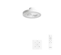 CREATE / WIND CLEAR EASY S/Ventilador de techo con aspas ocultas blanco con controlador y mando / 40W, Silencioso, Ø50 cm, luz LED 3 temperaturas, temporizador, función verano-invierno