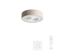 CREATE / WIND CLEAR EASY S/Ventilador de techo con aspas ocultas lino natural con controlador y mando / 40W, Silencioso, Ø50 cm, luz LED 3 temperaturas, temporizador, función verano-invierno