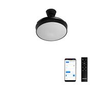 CREATE / WIND CLEAR S/Ventilador de techo con luz negro con mando y Wifi / 40W, Ø91 cm, temporizador, 6 velocidades, aspas retráctiles, 3 temperaturas de luz, función verano-invierno