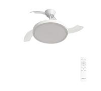CREATE / WIND CLEAR STUDIO M/Ventilador de techo con luz blanco con mando / 40W, Temporizador, Ø 108 cm, 6 velocidades, aspas retráctiles, 3 temperaturas de luz, función verano-invierno