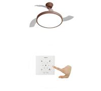 CREATE / WIND CLEAR STUDIO M/Ventilador de techo con luz moca con controlador de pared y mando / 40W, Temporizador, Ø 108 cm, aspas retráctiles, 3 temperaturas de luz, función verano-invierno