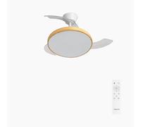 WIND CLEAR STUDIO - Ventilador De Techo 40W Silencioso Aspas Retráctiles Con Luz LED Varios Tamaños Mando A Distancia