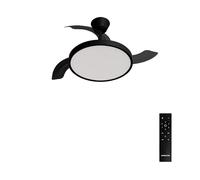 CREATE / WIND CLEAR STUDIO S/Ventilador de techo con luz negro con mando / 40W, Temporizador, Ø 91 cm, 6 velocidades, aspas retráctiles, 3 temperaturas de luz, función verano-invierno