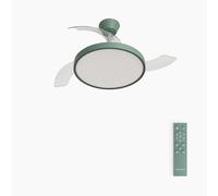 CREATE / WIND CLEAR STUDIO S/Ventilador de techo con luz verde sage con mando / 40W, Temporizador, Ø 91 cm, 6 velocidades, aspas retráctiles, 3 temperaturas de luz, función verano-invierno