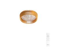 CREATE / WIND CRAFT/Ventilador de techo con luz blanco madera clara con mando / 20W, Programable, Ø58 cm, 6 velocidades, 3 temperaturas de luz, aspas direccionales, función verano-invierno