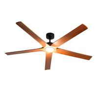 CREATE / WIND INDUSTRIAL WOOD XL/Ventilador de techo con luz 100% madera con mando / 40W, Silencioso, Ø165 cm, 6 velocidades, programable, función verano-invierno