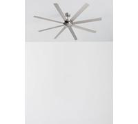 CREATE / WIND INDUSTRIAL XXL/Ventilador de techo níquel con mando / 40W, Silencioso, Ø183 cm, 6 velocidades, programable, función verano-invierno