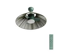 CREATE / WIND LAMP WOVEN/Ventilador de techo con luz con mando verde sage / 25W. Programable. Ø75 cm. función verano-invierno. luz led 3 temperaturas. cuerpo de cuerda. flujo aire concentrado