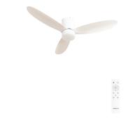 CREATE / WIND LITE/Ventilador de techo con luz blanco con mando / 40W, Silencioso, Ø132 cm, 6 velocidades, programable, función verano-invierno, luz led 3 temperaturas