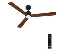 CREATE / WIND MODERN L/Ventilador de techo con luz negro madera oscura con mando / 40W, Luz LED 3 temperaturas, Ø152 cm, programable, 6 velocidades, función verano-invierno