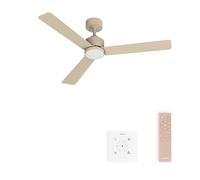 CREATE / WIND MODERN M/Ventilador de techo con luz arena con controlador de pared y mando / 40W, Luz LED 3 temperaturas, Ø132 cm, programable, 6 velocidades, función verano-invierno