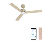 CREATE / WIND MODERN M/Ventilador de techo con luz arena con Wifi y mando / 40W, Luz LED 3 temperaturas, Ø132 cm, programable, 6 velocidades, función verano-invierno