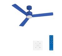 CREATE / WIND MODERN M/Ventilador de techo con luz azul cobalto con controlador de pared y mando / 40W, Luz LED 3 temperaturas, Ø132 cm, programable, 6 velocidades, función verano-invierno
