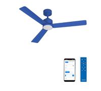 CREATE / WIND MODERN M/Ventilador de techo con luz azul cobalto con Wifi y mando / 40W, Luz LED 3 temperaturas, Ø132 cm, programable, 6 velocidades, función verano-invierno
