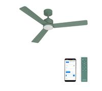 CREATE / WIND MODERN M/Ventilador de techo con luz verde sage con Wifi y mando / 40W, Luz LED 3 temperaturas, Ø132 cm, programable, 6 velocidades, función verano-invierno