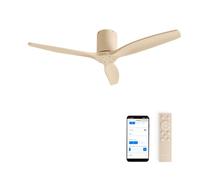 CREATE / WINDCALM M/Ventilador de techo ABS arena con Wifi y mando / 40W, Silencioso, Ø132 cm, 6 velocidades, temporizador, función verano-invierno