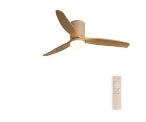 CREATE / WINDCALM M/Ventilador de techo ABS con luz arena efecto aspas madera clara y mando / 40W, Silencioso, Ø132 cm, 6 velocidades, 3 temperaturas de luz, temporizador, función verano-invierno