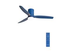CREATE / WINDCALM M/Ventilador de techo ABS con luz azul cobalto con mando / 40W, Silencioso, Ø132 cm, 6 velocidades, 3 temperaturas de luz, temporizador, función verano-invierno