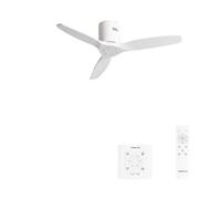 CREATE / WINDCALM NATURAL WOOD S/Ventilador de techo blanco con controlador y mando / 40W, Temporizador, Ø112 cm, función verano-invierno