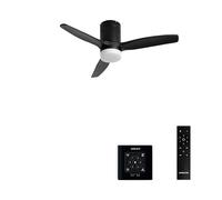 CREATE / WINDCALM NATURAL WOOD S/Ventilador de techo con luz negro con controlador y mando / 40W, Temporizador, Ø112 cm, 6 velocidades, 3 temperaturas de luz, función verano-invierno