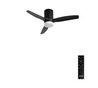 CREATE / WINDCALM NATURAL WOOD S/Ventilador de techo con luz negro con mando / 40W, Temporizador, Ø112 cm, 6 velocidades, 3 temperaturas de luz, función verano-invierno