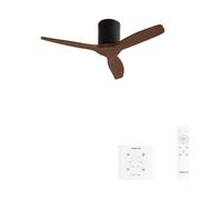 CREATE / WINDCALM NATURAL WOOD S/Ventilador de techo negro aspas madera oscura con controlador y mando / 40W, Temporizador, Ø112 cm, 3 temperaturas de luz, función verano-invierno