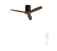 CREATE / WINDCALM NATURAL WOOD S/Ventilador de techo negro aspas madera oscura con mando / 40W, Temporizador, Ø112 cm, 6 velocidades, 3 temperaturas de luz, función verano-invierno