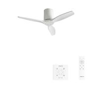 CREATE / WINDCALM S/Ventilador de techo ABS blanco con controlador y mando / 40W, Silencioso, Ø112 cm, 6 velocidades, temporizador, función verano-invierno